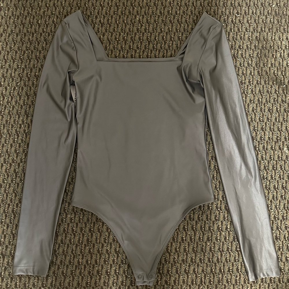 Aritzia (Babaton) silver bodysuit